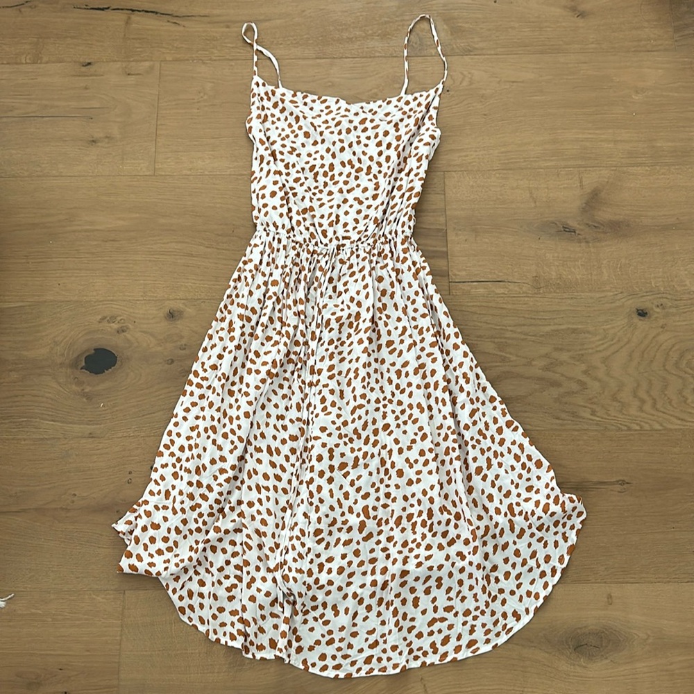 Brown and white dotted Strappy dress size M